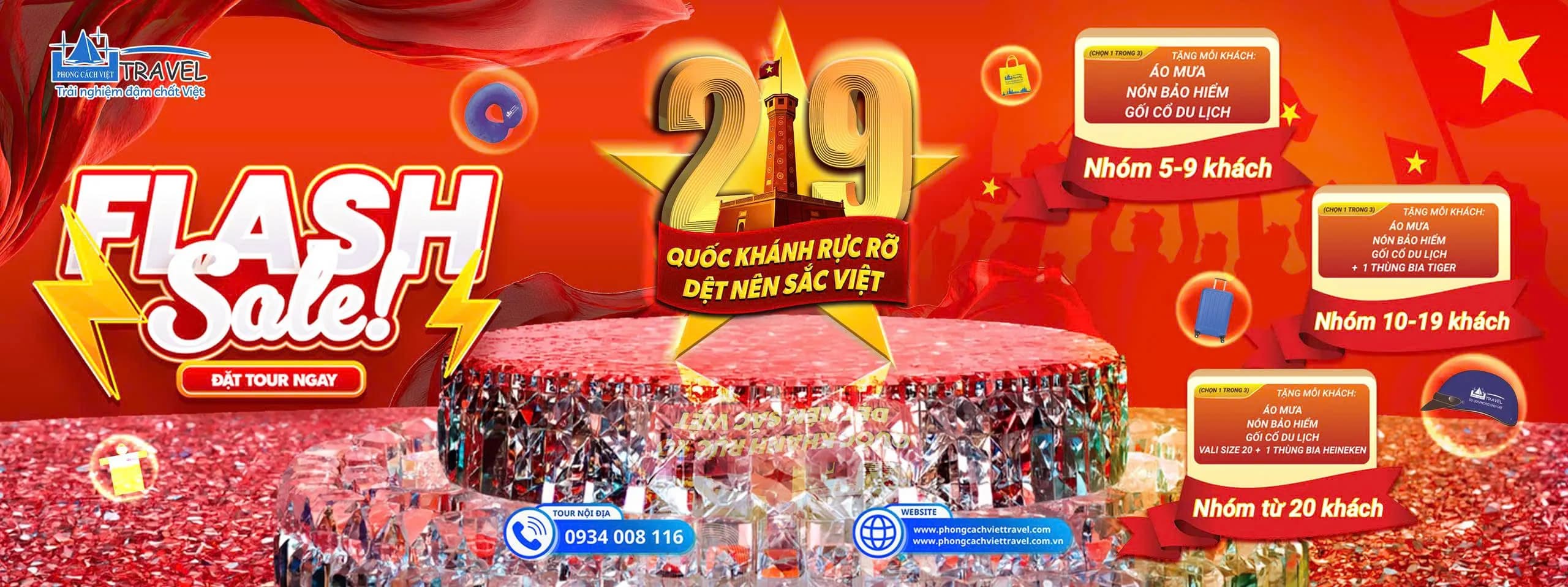 Flash Sale Lễ 2/9 - Quốc Khánh Rực Rỡ - Dệt Nên Sắc Việt - Đặt tour sớm, nhận quà cùng Phong Cách Việt Travel